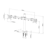 Techly | Biurkowy Uchwyt Obrotowy | na Dwa Monitory 13-27 Cali 20kg