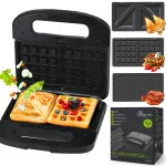 Extralink Smart Life Grill Sandwich & Waffle Maker SJ-37A | Grill Toster & Gofrownica | 1000W, Toster z 3 wymiennymi płytami