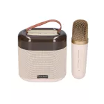 Extralink Kids Karaoke LED Speaker 1x Mic Biały | Zestaw do Karaoke | głośnik, 1 mikrofon, Bluetooth, AUX, slot na karty pamięci, oświetlenie RGB