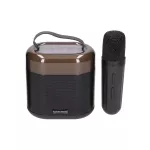 Extralink Kids Karaoke LED Speaker 1x Mic Czarny | Zestaw do Karaoke | głośnik, 1 mikrofon, Bluetooth, AUX, slot na karty pamięci, oświetlenie RGB