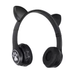 Extralink Kids Cat-Ear Wireless Headphones Czarne | Słuchawki bezprzewodowe | dla dzieci, kocie uszy, Bluetooth 5.0, Oświetlenie RGB