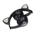 Extralink Kids Cat-Ear Wireless Headphones Czarne | Słuchawki bezprzewodowe | dla dzieci, kocie uszy, Bluetooth 5.0, Oświetlenie RGB