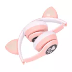 Extralink Kids Cat-Ear Wireless Headphones Różowe | Słuchawki bezprzewodowe | dla dzieci, kocie uszy, Bluetooth 5.0, Oświetlenie RGB