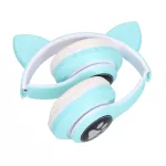 Extralink Kids Cat-Ear Wireless Headphones Zielone | Słuchawki bezprzewodowe | dla dzieci, kocie uszy, Bluetooth 5.0, Oświetlenie RGB