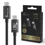 Extralink Smart Life USB Type-C to Type-C Cable Braided Czarny | Kabel USB-C | 240W, 40Gbps, 200cm