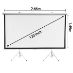 Extralink Projection Screen 120" | Ekran projekcyjny | 16:9, 266x149cm, PVC, pół-automatyczne zwijanie