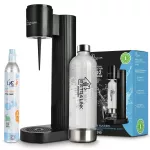 Extralink Smart Life | Zestaw | Saturator Hydrospark Czarny SJ-191B + Butelka 1L + Cylinder CO2 425g