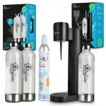 Extralink Smart Life | Familijny zestaw | Saturator Hydrospark Czarny SJ-191B + 3x Butelka 1L + Cylinder CO2 425g