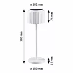 Lampka stołowa solarna ELSE LED DIM USB-C 3,7W 250lm 2700K IP44 biały / aluminium