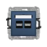 ICON Mechanizm ładowarki USB podwójnej 2xUSB A, 15,5W max., 5V, 3.1A navy blue