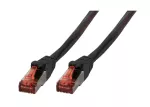 Patchcord RJ45 S/FTP kat. 6 LSZH czarny 0,15m