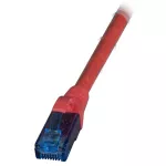 Patchcord RJ45 U/UTP kat. 6A LSZH Premium 500MHz czerwony 0,15m