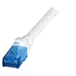 Patchcord RJ45 U/UTP kat. 6A LSZH Premium 500MHz biały 1m