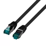 Patchcord RJ45 S/FTP kat. 6A LSZH czarny 0,15m