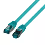 Patchcord RJ45 S/FTP kat. 6A LSZH zielony 0,15m