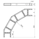 KLOBH 85X200 F - łuk poziomy 90° (1 szt.)