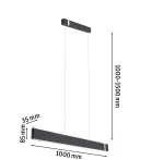 Oprawa wisząca JAGUN LED 3-STEP DIM 26W 2700K 2000lm 230V antracyt / metal / filc