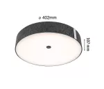 Plafoniera MALIKA LED 3-STEP DIM 29W 402mm 2300lm 2700K 230V antracyt / metal/ filc