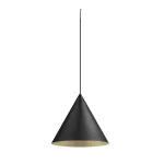 MAGICO 38, lampa wisząca, E27, długość lampy wiszącej 180 cm, 1x maks. 10 W, czarny matowy / złoty