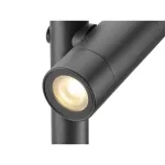 HELIA SLIM Pole, podwójna lampa zewnętrzna stojąca LED, czarna, IP65, 3000 K