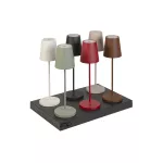 VINOLINA TWO, lampa stołowa, bateria, IP65, 2200/2700/3000 K, TOUCH, kolor rdzy