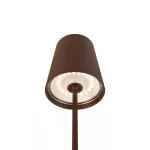 VINOLINA TWO, lampa stołowa, bateria, IP65, 2200/2700/3000 K, TOUCH, kolor rdzy