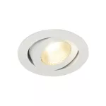 CONTONE, lampa wpuszczana, LED, 2000-3000K, okrągła, biała, przechylna, 13W, ze sprężynami piórowymi