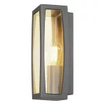 MERIDIAN BOX 2, lampa ścienna outdoor, TC-(D,H,T,Q)SE, antracytowa, maks. 25W, przezroczyste tworzywo sztuczne