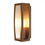 MERIDIAN BOX 2, lampa ścienna outdoor, TC-(D,H,T,Q)SE, rdzawa, maks. 25W, przezroczyste tworzywo sztuczne