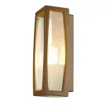 MERIDIAN BOX 2, lampa ścienna outdoor, TC-(D,H,T,Q)SE, rdzawa, maks. 25W, przezroczyste tworzywo sztuczne