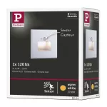 Oprawa przyschodowa EDGE LED czujnik ruchu i zmierzchu kwadrat 1x1,2W 120lm 2700K 230V chrom matowy / tworzywo sztuczne