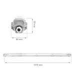 LIMEA LED TUBE SLIM HERMETYK G13 1x150 250V IP65  1610x65x63 mm SZARY