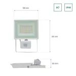 NOCTIS LUX 3 NAŚWIETLACZ 50W WW 230V IP44 180x215x53mm BIAŁY czujnik ruchu PIR