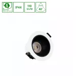 ORBITO DOWNLIGHT 10W WW 230V 40st IP44 Ra90 UGR&lt;19 97X65MM BIAŁY/CZARNY MAT okrągła 5 lat gw