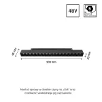 SYSTEM SHIFT - GRID M oprawa na szynoprzewód 303x23x42mm 17W 35st czarny 5 lat gw. DALI