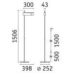 Lampa podłogowa JAGUN LED 3-STEP DIM 20,4W 2700K 1250lm 230V antracyt / metal / filc