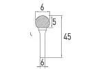 Frez trzpieniowy kulisty D 6x5 mm