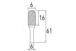 Frez trzpieniowy zaokrąglony C 6x16 mm