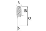 Frez trzpieniowy zaokrąglony C 10x20 mm