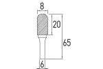 Frez trzpieniowy zaokrąglony C 12x25 mm