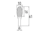 Frez trzpieniowy owalny E 10x16 mm