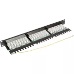 Panel kat. 6 19" 1U, 24xRJ45 FTP czarny z półką