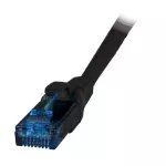 Patchcord RJ45 U/UTP kat. 6A LSZH Premium 500MHz czarny 0,25m