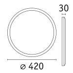 Plafoniera ATRIA LED z czujnikiem 22W okrągła 420mm 4000K 230V biały / tworzywo sztuczne