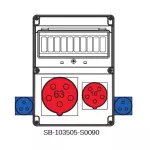 ROZDZIELNICA BEZ BEZPIECZNIKÓW;5X63A;5X16A;2X3X16A;INA=63A;IP54