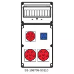 ROZDZIELNICA BEZ BEZPIECZNIKÓW;2X5X32A;1X5X16A;1X3X16A;INA=32A;IP54