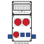 ROZDZIELNICA BEZ BEZPIECZNIKÓW;2X5X32A;1X5X16A;4X3X16A;INA=32A;IP54