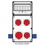 ROZDZIELNICA BEZ BEZPIECZNIKÓW;1X5X32A;3X5X16A;2X3X16A;INA=32A;IP54