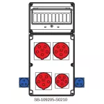 ROZDZIELNICA BEZ BEZPIECZNIKÓW;3X5X32A;1X5X16A;2X3X16A;INA=32A;IP54