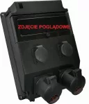 Rozdzielnica 16A/5, 32A/5, 2x250V, okienko 11 mod. IP 54 CZARNA